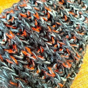 Black, grey, red infinity scarf, gently used
